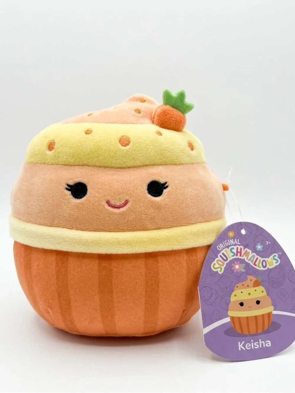 Squishmallows Keisha Carrot Cupcake Plush NWT 5” inches